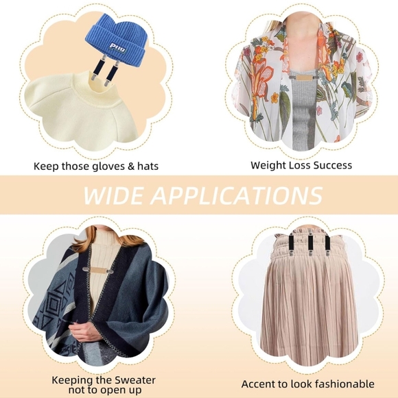 Adjustable Elastic Cinch Clip Straps in Multi-Color with Stretchy Fabric 6pc Set - Picture 7 of 7